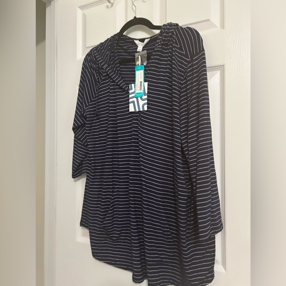 Market &Spruce navy striped knit hoodie